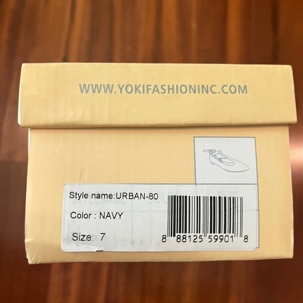 Navy Velvet Ballet Flat Lace Up Pointed‎ Toe Strappy T Yoki Urban-80 New Size 7